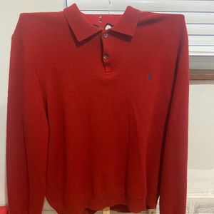 Ralph Lauren sweater, xxl red, non smoker lightly worn, no tears or rips